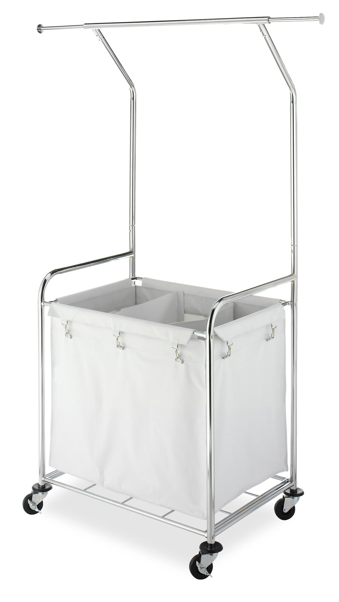 Whitmor Commercial Rolling Laundry Sorter Center with Removable Liner