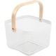 thumbnail image 1 of Organizador de basura Almacenamiento con mango de madera Cesta de utilidad de metal vintage apilable para despensa Armario de cocina Gabinetes de despensa de baño Blanco, 11 Feliz Sencillez, 1 of 5