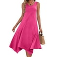thumbnail image 5 of gbyLJF Boatneck Dress for Women Plunge Neck Dress Business Dress for Women Plus Size Dressed Hot Pink L, 5 of 7