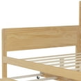 thumbnail image 5 of Euroco Wood Twin Size Daybed with Trundle, Storage Captain Bed with Desk and Shelves, Natural, 5 of 14