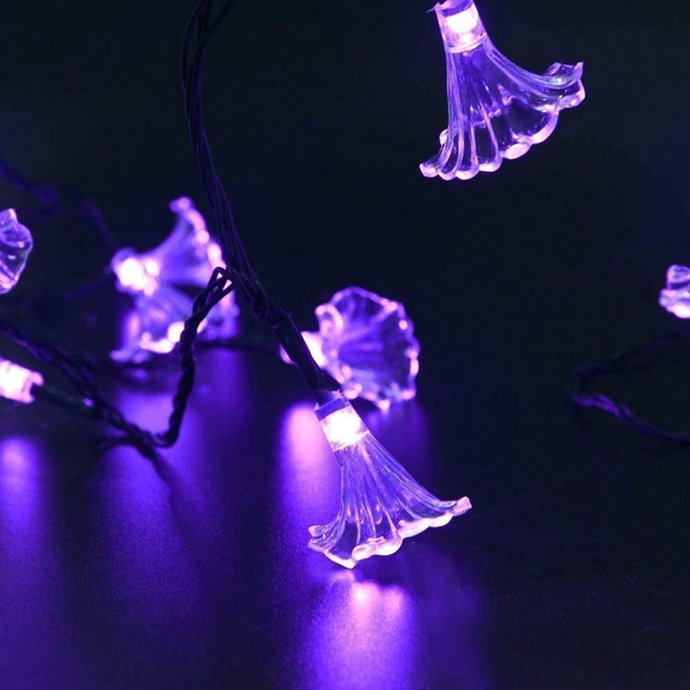 Solar String Lights Garden, 4.5m 20LED Solar Morning Glory Fairy String Lights Solar String Lights Outdoor Waterproof Solar Flower String Lights