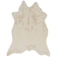 thumbnail image 1 of Linon Fausse Tapis en Peau en Polyester Cowhide Ivoire, 1 of 6