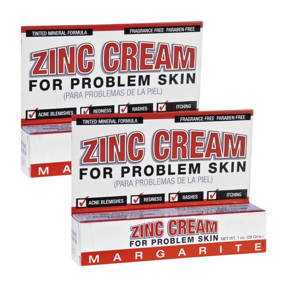 Margarite Cosmetics Zinc Cream, 1 Oz, 2 Pack