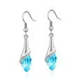 thumbnail image 2 of rygai 1 Pair Pendant Earrings Sparkling Simple Style Creative Shape Elegant Vibrant Color Decorative Alloy Faux Gem Water Drop Women Dangle Earrings for Women,Blue, 2 of 8