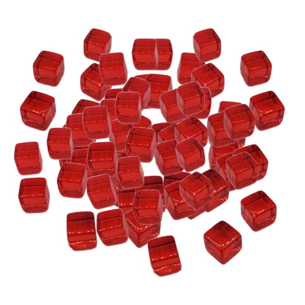 Dados acrílicos multicolores en blanco de 10 mm, material didáctico para matemáticas, juego D6 S para juegos de mesa rojo