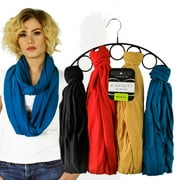4 Infinity Scarves For Women With Scarf Hanger Organizer by Sofia Vitali
