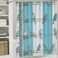thumbnail image 6 of Orinice Cute Bird Shower Curtain, Fun Shower Curtain for Bathroom, Teal Grey Birds Rustic Waterproof Fabric Bathroom Curtain Set with Hooks 36x72, 6 of 7
