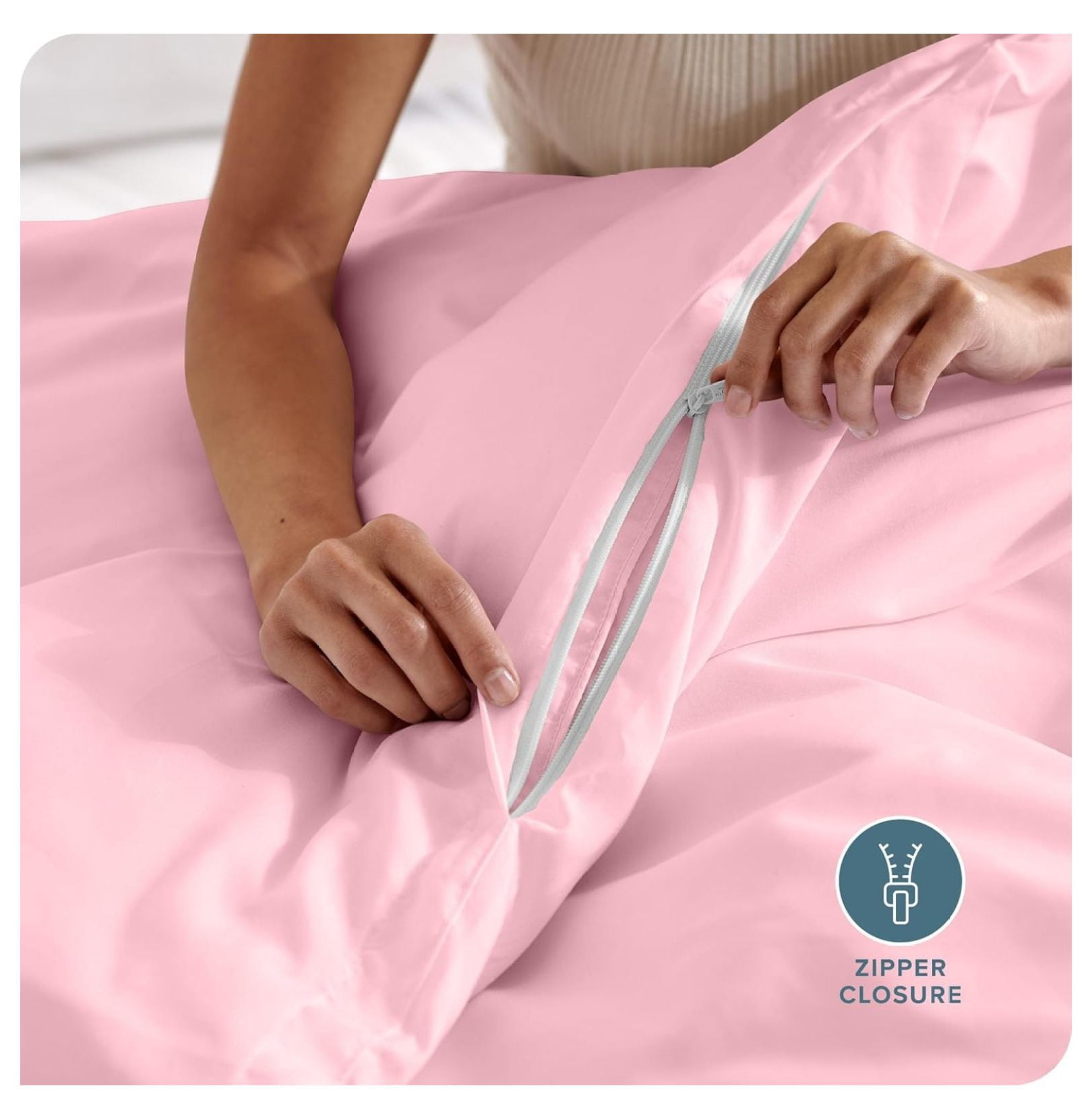 Bedding Duvet Cover King Size - Premium 1800 Super Soft Collection - Lightweight, Cooling - Soft Breathable Bedding Duvet Cover (King, Light Pink)