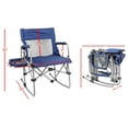 thumbnail image 3 of Portable Outdoor Rocking Director's Folding Chair with Side Table Perfect for Sporting Events, Outdoor Activities, Camping, Patio Furniture, and Relaxing, Navy, 3 of 5
