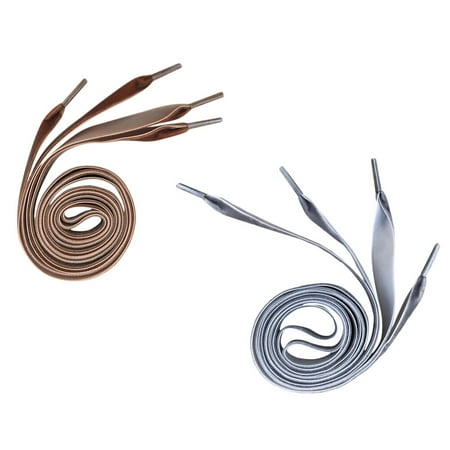 

2 Pairs 1.6cm Wide Shoelaces Wide Flat Shoe Lace Shoe Strings Shoe Accessories (Brown 120cm + Grey 120cm)