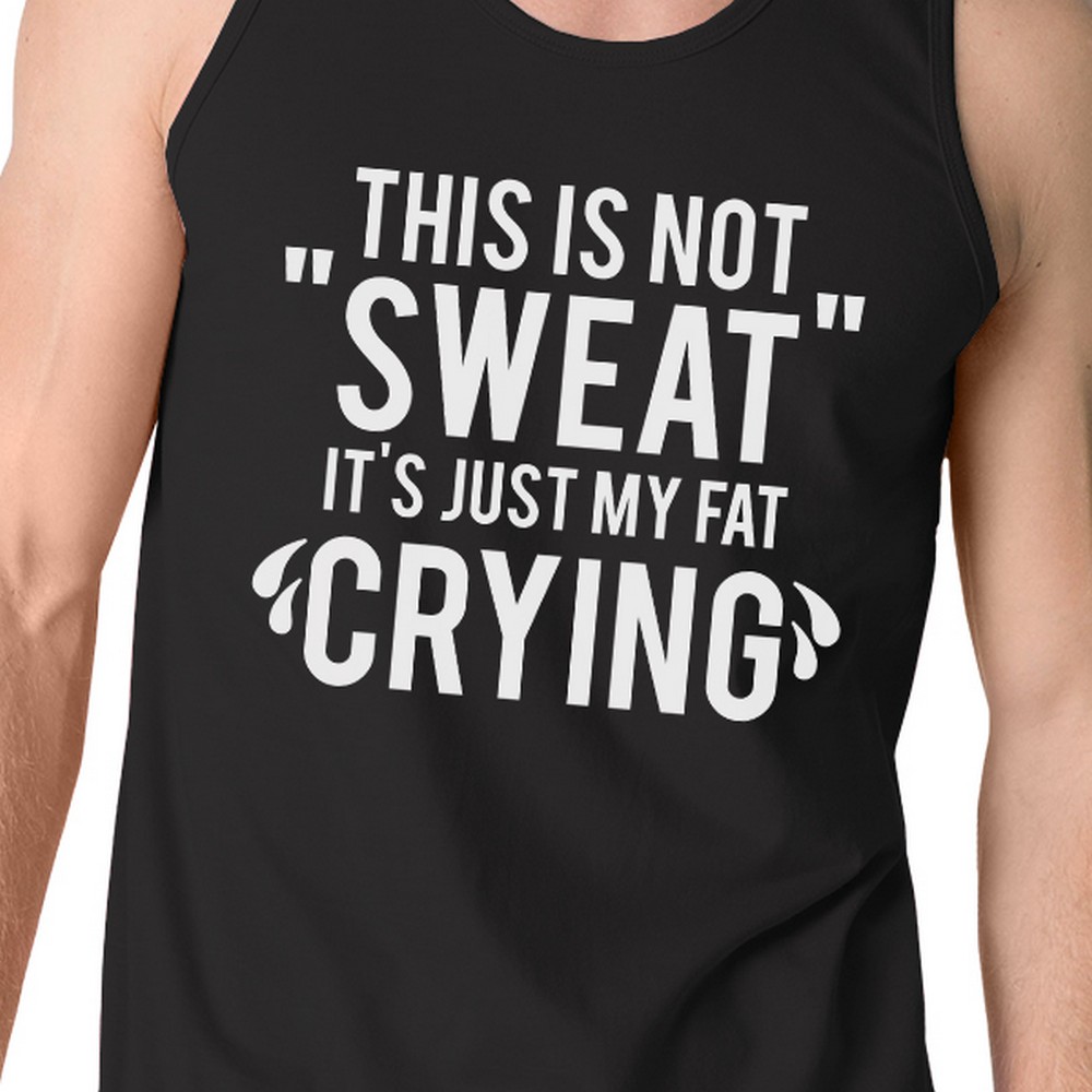 Fat Crying Mens Black Funny Graphic Gym Tank Top Humorous Tank Tops - image 2 of 4
