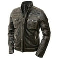 thumbnail image 1 of Brown Motorcycle Jacket Motorcycle Jackets For Men Leather Biker Jacket Mens Motorcycle Leather Jacket Mens Vintage Motorcycle Jacket size XS, 1 of 5