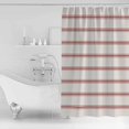 thumbnail image 4 of 60x72 Inch Shower Curtains for Bathroom Red Striped Fabric Bath Curtain Decor Rustic Red Stripe Modern Art Beige Waterproof Restroom Curtains Shower Set Accessories with 12 Hooks 60 Inch, 4 of 6