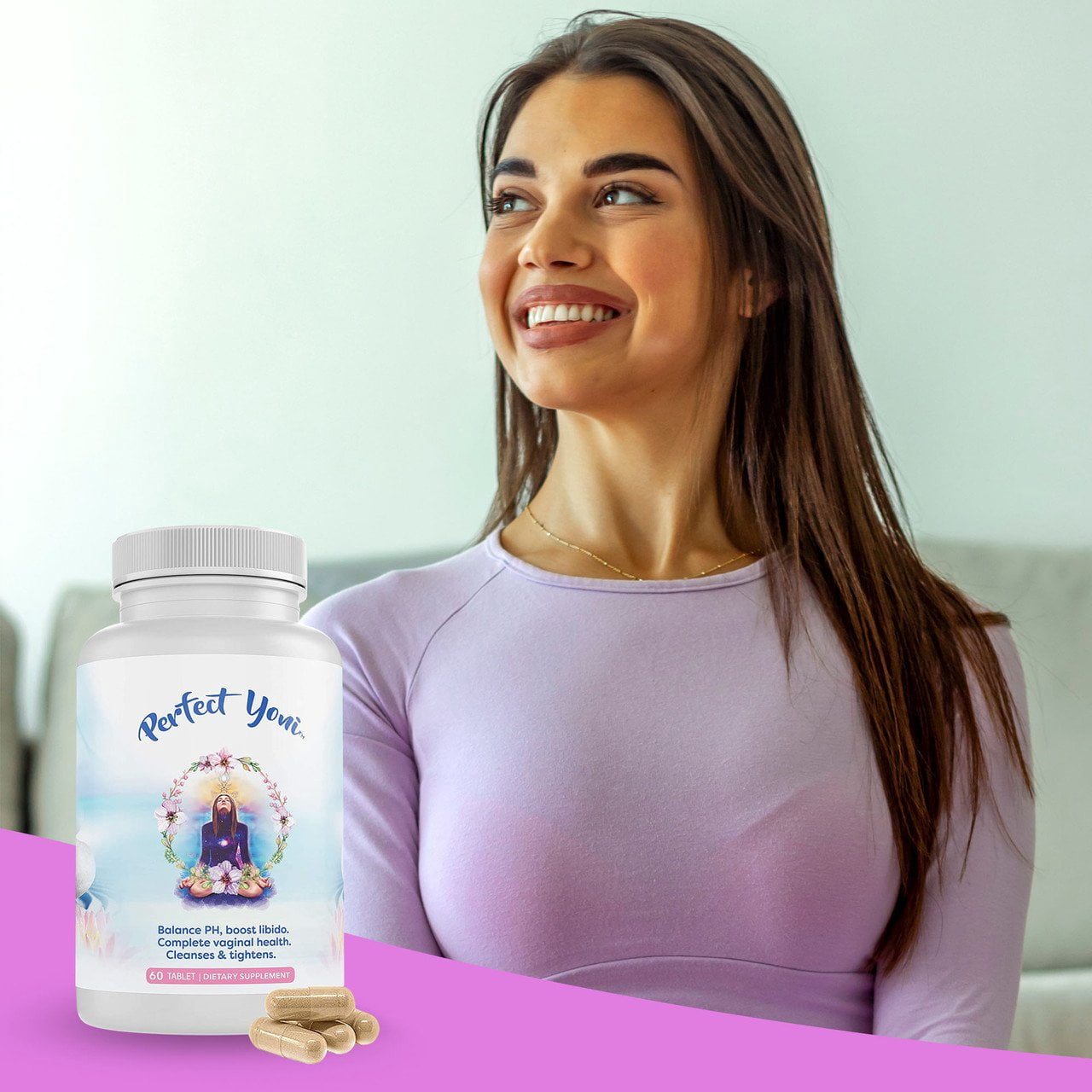 Success Chemistry Perfect Yoni Organic Women's Probiotic with Herbal Blend - General Health & Wellness Support for Women - 60 Count