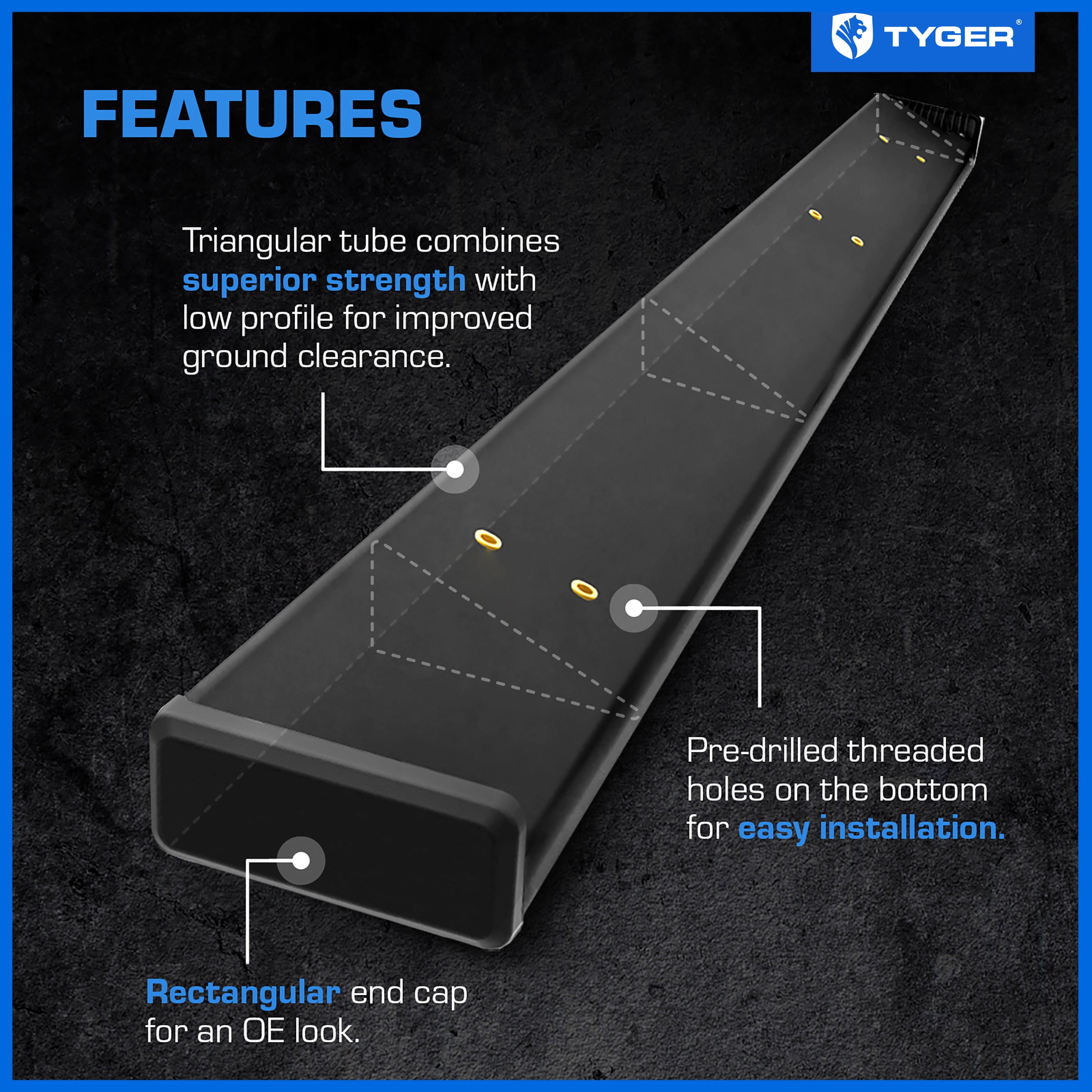 Tyger Auto 6" Riser Running Boards Compatible with 2019-2026 Chevy Silverado GMC Sierra 1500; 2020-2026 2500 3500HD (Not Fit 19 LD) | Double Cab | TG-RS6C60238 | Side Step Rails Nerf Bars