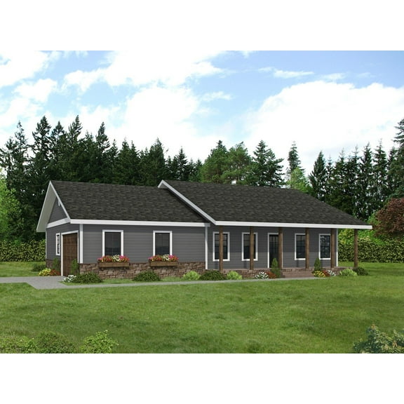 001-3379: Small & affordable Cottage 3 Bed, 2 Bath Luxury Home Plan, 1531 Sq Ft: Full Blueprints with License to Build by Home Plan Marketplace - Lesuto