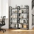 thumbnail image 5 of Dextrus 5-Tier Industrial Ladder Freestanding Bookcase with Open Storage Shelves, Gray & Black, 5 of 10