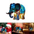 thumbnail image 2 of Retro Elephant Animal Built In Electronic String Light Animal Night Light Home Dyed Resin Animal Table Lamp Decoration Housewarming For Animal Lovers, 2 of 7