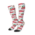 thumbnail image 2 of Daiia Sports Socks Watercolor Red Truck And Fir Tree Printed Novelty Crew Socks for Men Women Knee High Socks Cotton Socks Soft & Breathable Support Unisex Socks, 2 of 9