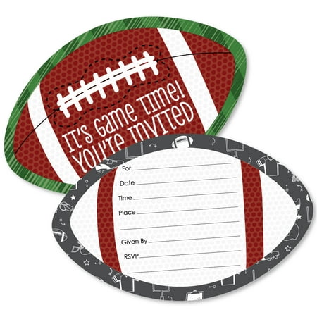 End Zone - Football - Shaped Fill-In Invitations - Baby Shower or Birthday Party Invitation Cards with Envelopes-12