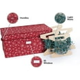thumbnail image 3 of Covermates Keepsakes Christmas Light Storage Box - Carrying Handles, Sturdy Interior Walls - Holiday Storage, Red Snowflake, 3 of 15