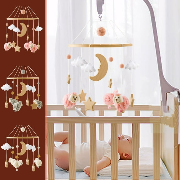 JLFNYA Mobile for Crib,Felt Ball Bed Bell Mobile Crib Jewelry,Felt Cloud Nursery for Boys and Girls,Baby Bassinet Mobile Toy - Shower Set for Infant Bedroom Hanging Decoration