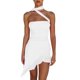 thumbnail image 1 of Lucakuins Vestido ajustado para mujer, sin mangas, cuello halter, sin espalda, con cordones irregulares, vestido midi con volantes Lucakuins  moda, 1 of 6