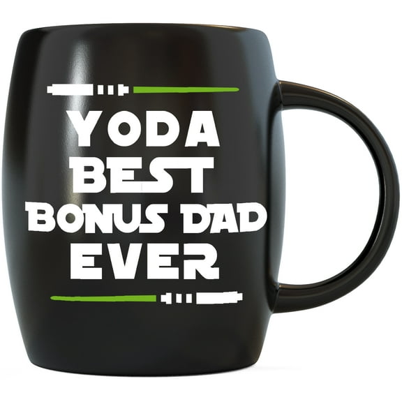 Mug A Day Yoda Best Bonus Step Dad Ever Coffee Mug Tea Cup Christmas Father's Day Gift for Stepdad from Wife Step Son Daughter Funny Novelty Gag Stepfather Gifts 16 oz