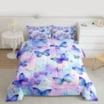 thumbnail image 2 of Homewish Chic Butterflies Bedding Comforter Set,Watercolor Splashing Ink Twin Comforter Sets,Purple Pink Ombre Bedding Set For Girls Kids,Microfiber Bedroom Decor Reversible,2-Piece, 2 of 8