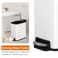 thumbnail image 4 of BIQWBIC 10L/2.6 Gallon Stainless Steel Bathroom Trash Can with Lid – Foot-Operated Garbage Bin with Removable Bucket, 2-Pack, Whihte – Perfect for Office & Bedroom, 4 of 7