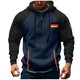 thumbnail image 2 of Ceisia Men's Flag Print Color Block Embroidered Gift Pocket Half Zip Drawstring Casual Athletic Hoodie, 2 of 4