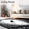 thumbnail image 2 of Flatwoven High Traffic Area Rug, Raven Web Spooky Spiderweb Design Gothic, Non Slip, Stain Resistant, Washable Area Rugs for Living Room, Bedroom(Black, 6X9), 2 of 8