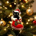 thumbnail image 4 of 2026 Christmas Home Party Decoration Christmas Flat Acrylic Ornaments Cute Mini Hanging Pendants Xmas Tree Decorations Car Interior Rearview Mirror Hanging Decor Festive Small Gift For Holiday, 4 of 7