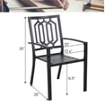 thumbnail image 6 of Sophia & William Metal Outdoor Patio Dining Chair Stackable Chairs Furniture Set of 2 in Black, 6 of 6