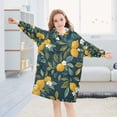 thumbnail image 5 of FORMRS Wearable Blanket Hoodie with Sleeves for Kids Cozy Flannel Sweatshirt, Blue Lemons, 5 of 7