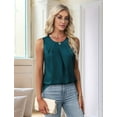 thumbnail image 2 of Women'S Silk Satin Tank Top Summer Business Casual Outfit 2025 Sleeveless Work Dressy Shirt Blue XL, 2 of 7