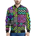 thumbnail image 4 of Chaquetas de bombardero con estampado azteca 3D para hombre, chaqueta de vuelo con cuello alto y cremallera, ropa de calle informal unisex de estilo Harajuku, abrigo, tops, ropa, 4 of 5