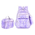 thumbnail image 2 of Conjunto de mochila escolar para niñas con bolsa para el almuerzo y estuche para lápices, estampado de estrellas impermeable, gran capacidad para primaria, 3 piezas., 2 of 8