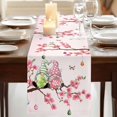 thumbnail image 3 of Table Runners 70 Inches Long Dress Scarves, Happy Easter Farmhouse Coffee/Dining/Kitchen Table Decor, Holiday Table Runner, Pink Spring Gnomes Eggs Flower Branch Rabbit 13x70 Inch, 3 of 9