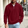 thumbnail image 2 of Bovxnpu Mens Long Sleeve Shirts Mock Neck Zip Up Knit with Pocket Tops, 2 of 9