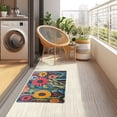 thumbnail image 4 of Yayeee Doormat for Indoor Entrance 32" x 20" Non Slippery Floor Rug, Orange Colorful Flowers, 4 of 8