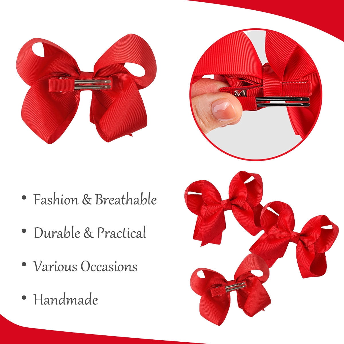 JoyBowie 24pcs 3inch Multi-Color Ribbon Hair Bows for Girls Daily Party School Hairstyling