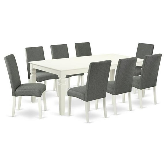 Pemberly Row 9-piece Wood Dining Set in Linen White/Gray