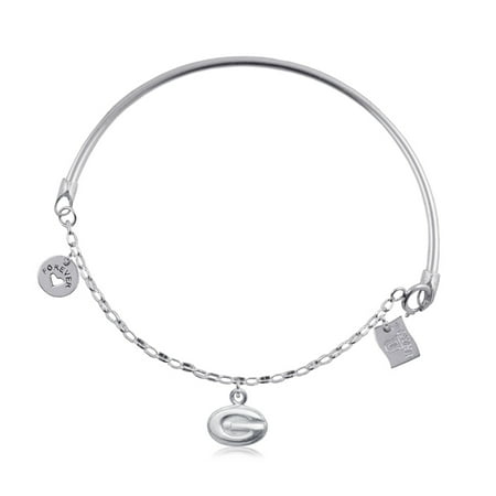 Georgia Bulldogs Bracelets - Georgia Bulldogs Dayna Designs Women's Half Moon Bracelet - Silver - No Size