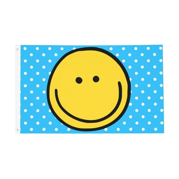 Smiley Face Flag 3x5 Ft Outdoor Indoor With Grommet Garden Yard Banner Decorative Sign
