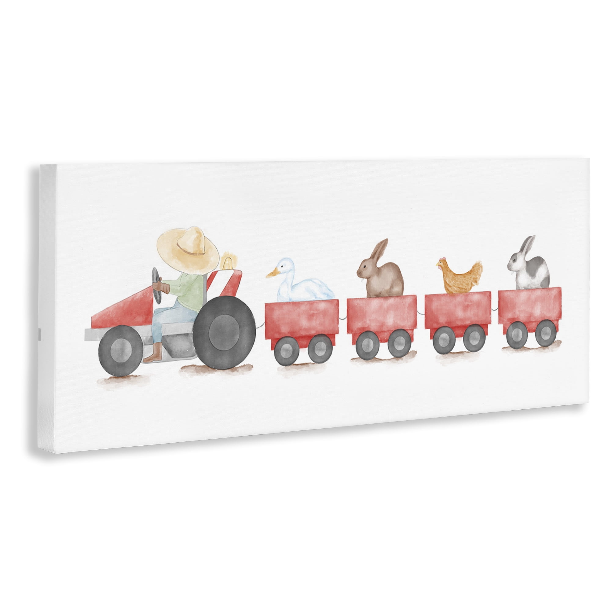 Stupell Industries Farm Animals Locomotive Animals & Insects Painting Gallery Wrapped Canvas Art Print Wall Art, 48 x 20