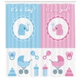 thumbnail image 3 of Ambesonne Animal Shower Curtain, Girl Boy, 69"Wx70"L, Pale Pink Blue, 3 of 3