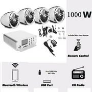 Bluetooth Motorcycle Handlebar Audio Amplifier Stereo Speaker System MP3 Cruiser