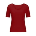 thumbnail image 5 of Ruyang Women's Basic Crop Tops Short Sleeve Square Neck T Shirt Top Tops Women Casual Slim Fit T-Shirt Streetwear S-3XL, 5 of 5