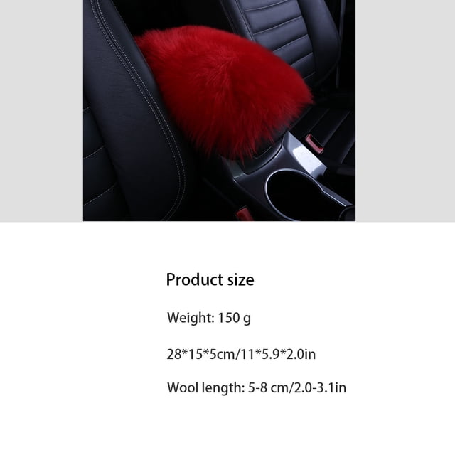 Universal Car Armrest Seat Cushion Auto Center Console Faux ;;; ;;; ;;; ;;; Leather Plush Mat Winter Warm Soft Pad